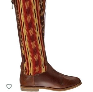 Reef Santa Marta tall leather/tribal boot 8 EUC